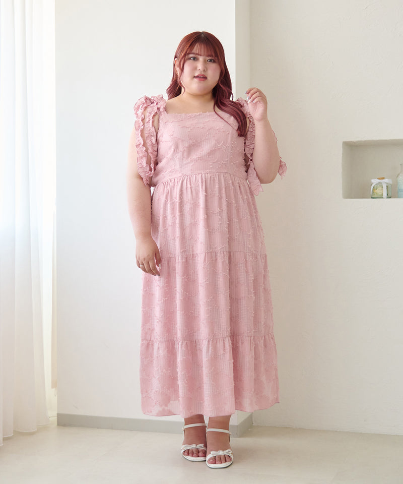 JACQUARD FRILL RIBBON CAMI DRESS/ジャガードフリルリボンキャミワンピース