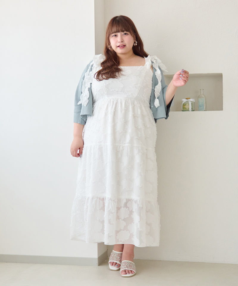 JACQUARD FRILL RIBBON CAMI DRESS/ジャガードフリルリボンキャミワンピース