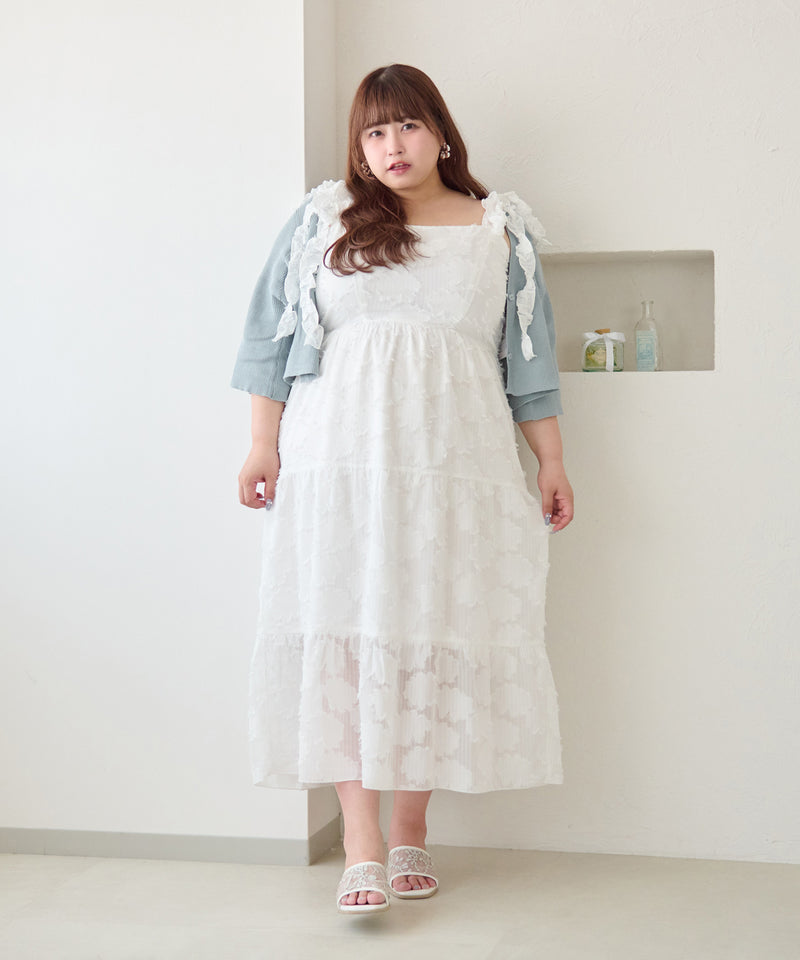 JACQUARD FRILL RIBBON CAMI DRESS/ジャガードフリルリボンキャミワンピース