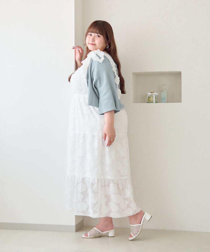 JACQUARD FRILL RIBBON CAMI DRESS/ジャガードフリルリボンキャミワンピース