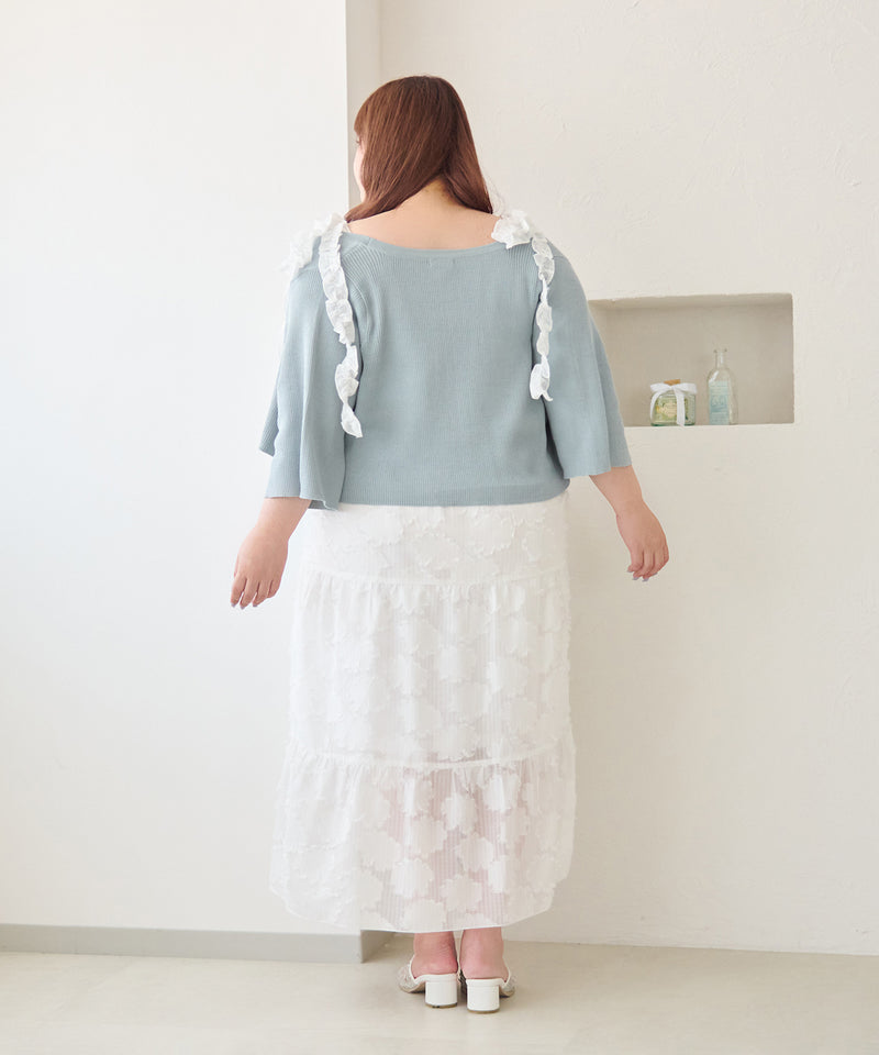 JACQUARD FRILL RIBBON CAMI DRESS/ジャガードフリルリボンキャミワンピース