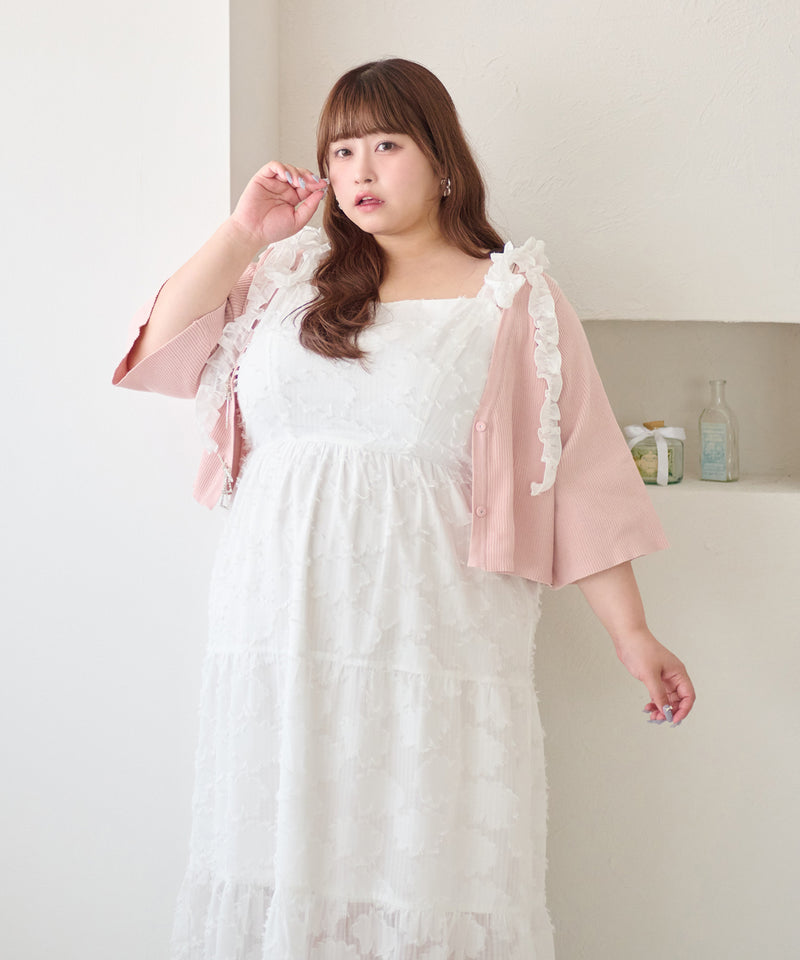 JACQUARD FRILL RIBBON CAMI DRESS/ジャガードフリルリボンキャミワンピース