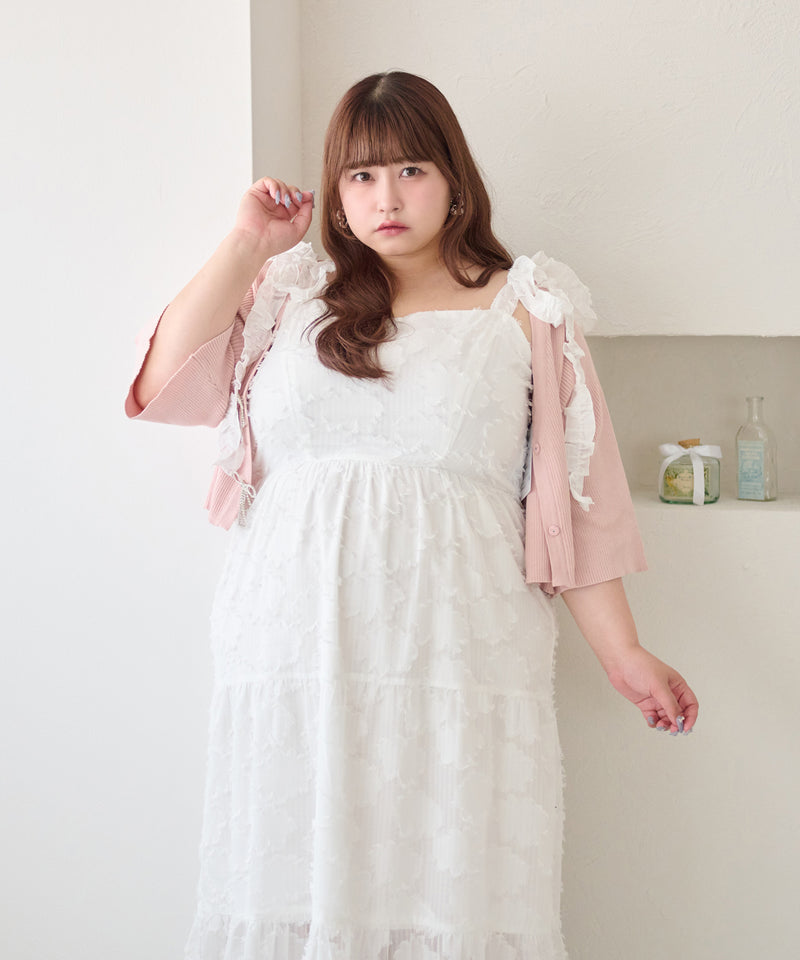 JACQUARD FRILL RIBBON CAMI DRESS/ジャガードフリルリボンキャミワンピース