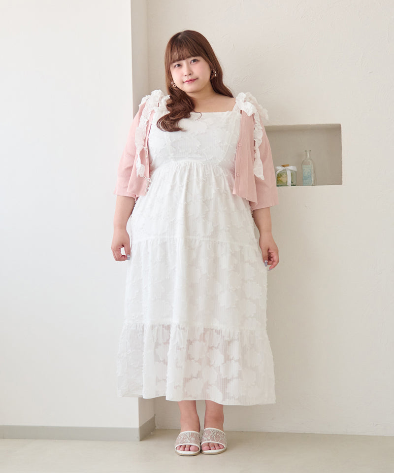 JACQUARD FRILL RIBBON CAMI DRESS/ジャガードフリルリボンキャミワンピース