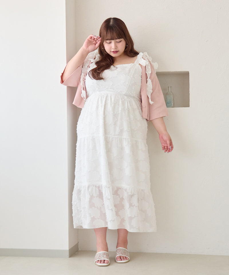 JACQUARD FRILL RIBBON CAMI DRESS/ジャガードフリルリボンキャミワンピース