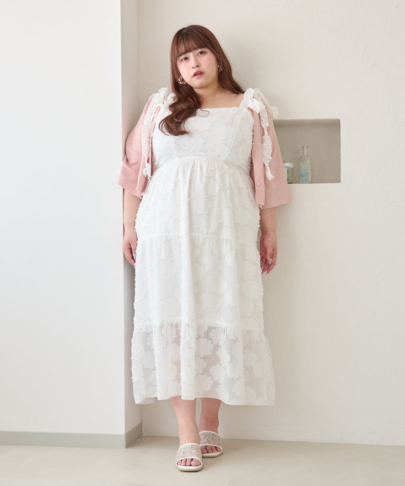 JACQUARD FRILL RIBBON CAMI DRESS/ジャガードフリルリボンキャミワンピース