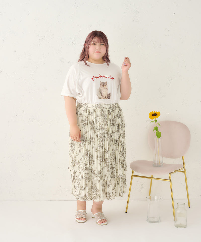 PLEATS TIERED SKIRT/プリーツティアードスカート　