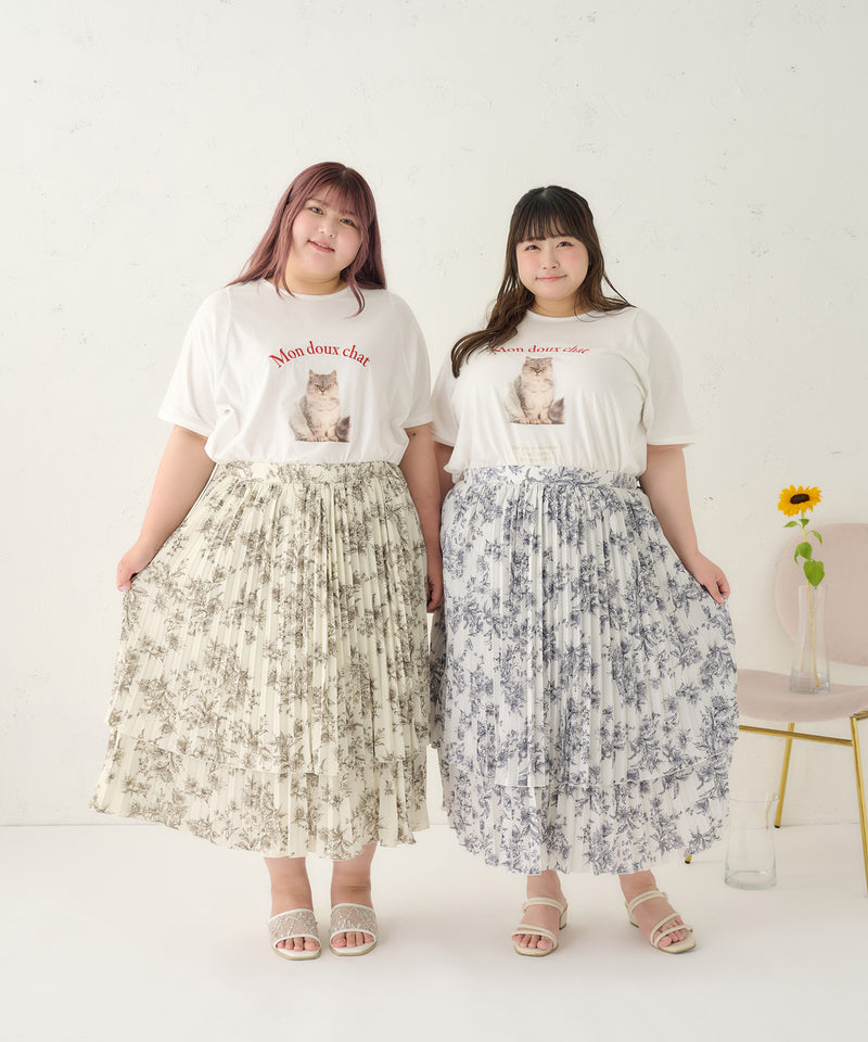 PLEATS TIERED SKIRT/プリーツティアードスカート　