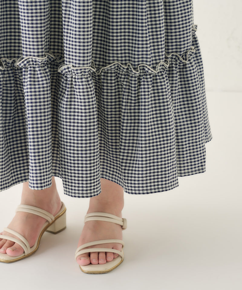 CHECKERED TIERED SKIRT/チェックティアードスカート