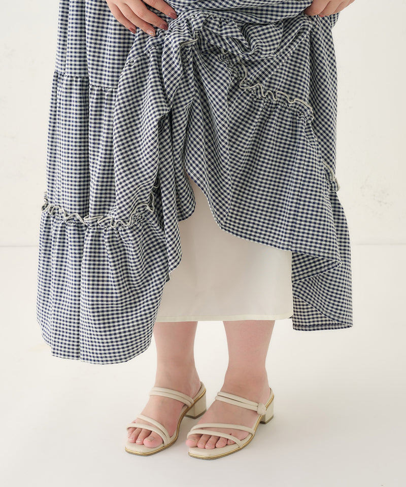 CHECKERED TIERED SKIRT/チェックティアードスカート