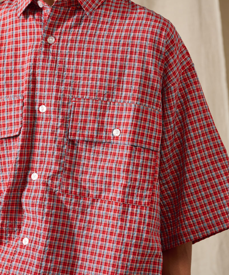 【WETTEMPT｜ウィテンプト】SEERSUCKER CHECKED SHIRT / シアサッカーチェックシャツ