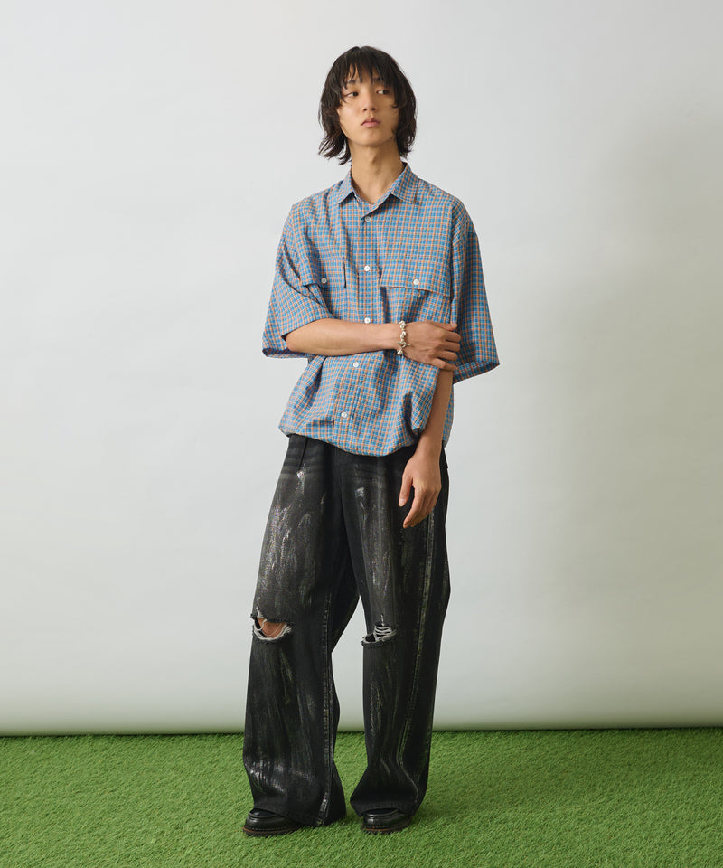 【WETTEMPT｜ウィテンプト】SILVER PAINT DAMAGE DENIM PANTS /シルバーペイントダメージデニムパンツ