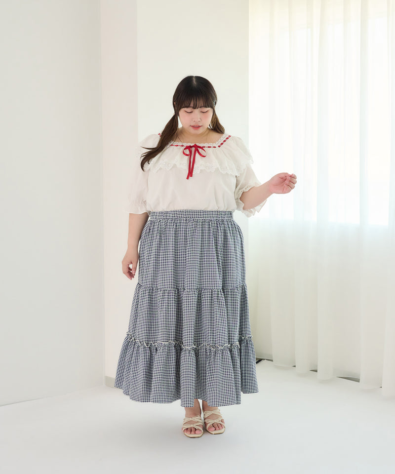 RIBBON DESIGN FRILL BLOUSE/リボンデザインフリルブラウス