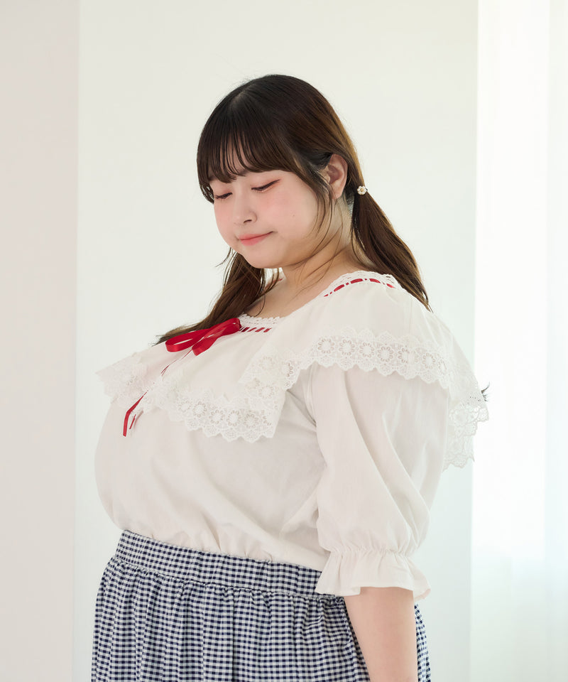 RIBBON DESIGN FRILL BLOUSE/リボンデザインフリルブラウス