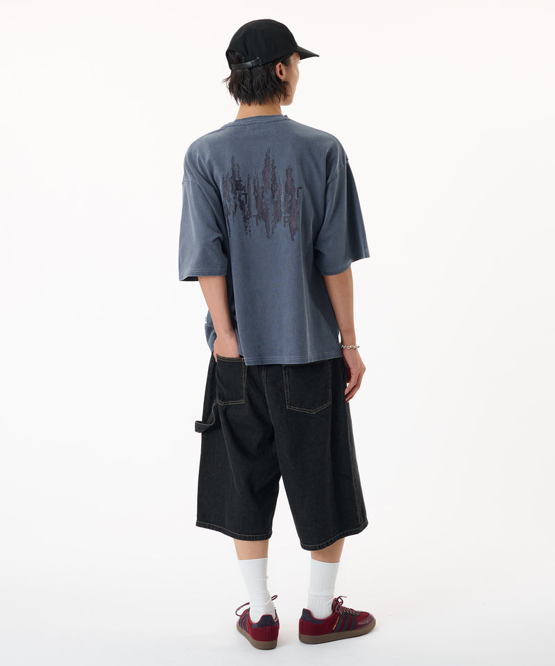 【WETTEMPT｜ウィテンプト】　OVER DYED DENIM HALF PANTS /オーバーダイデニムハーフパンツ