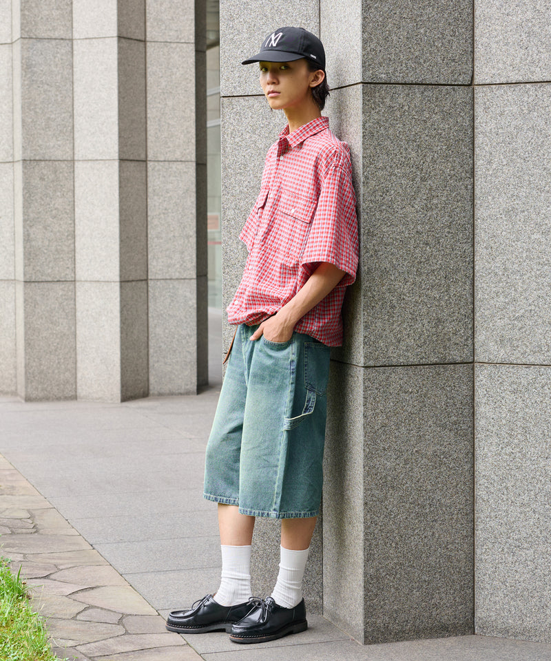 【WETTEMPT｜ウィテンプト】　OVER DYED DENIM HALF PANTS /オーバーダイデニムハーフパンツ