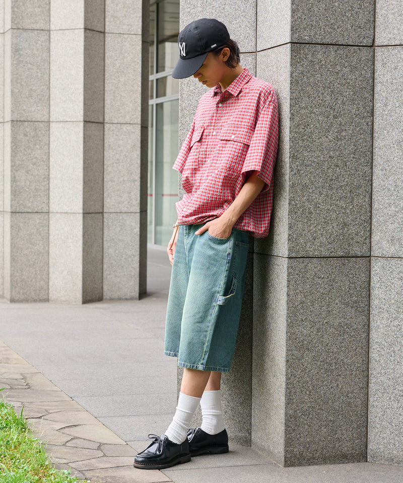 【WETTEMPT｜ウィテンプト】　OVER DYED DENIM HALF PANTS /オーバーダイデニムハーフパンツ