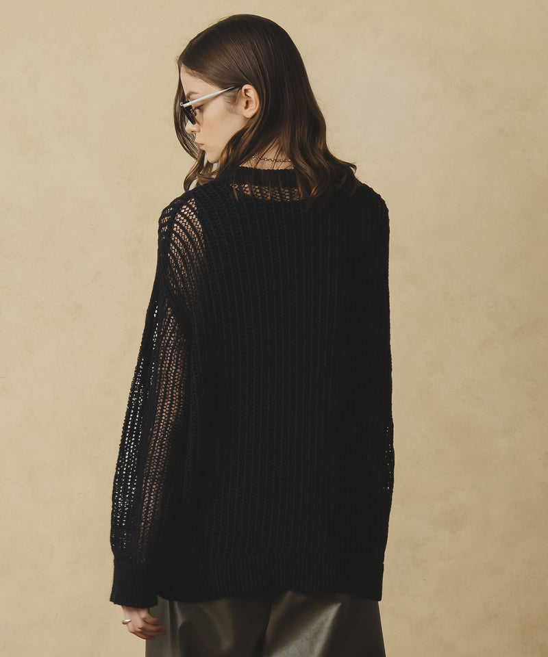 TAPE YARN PULLOVER MESH KNIT / テープヤーンプルオーバーメッシュニット