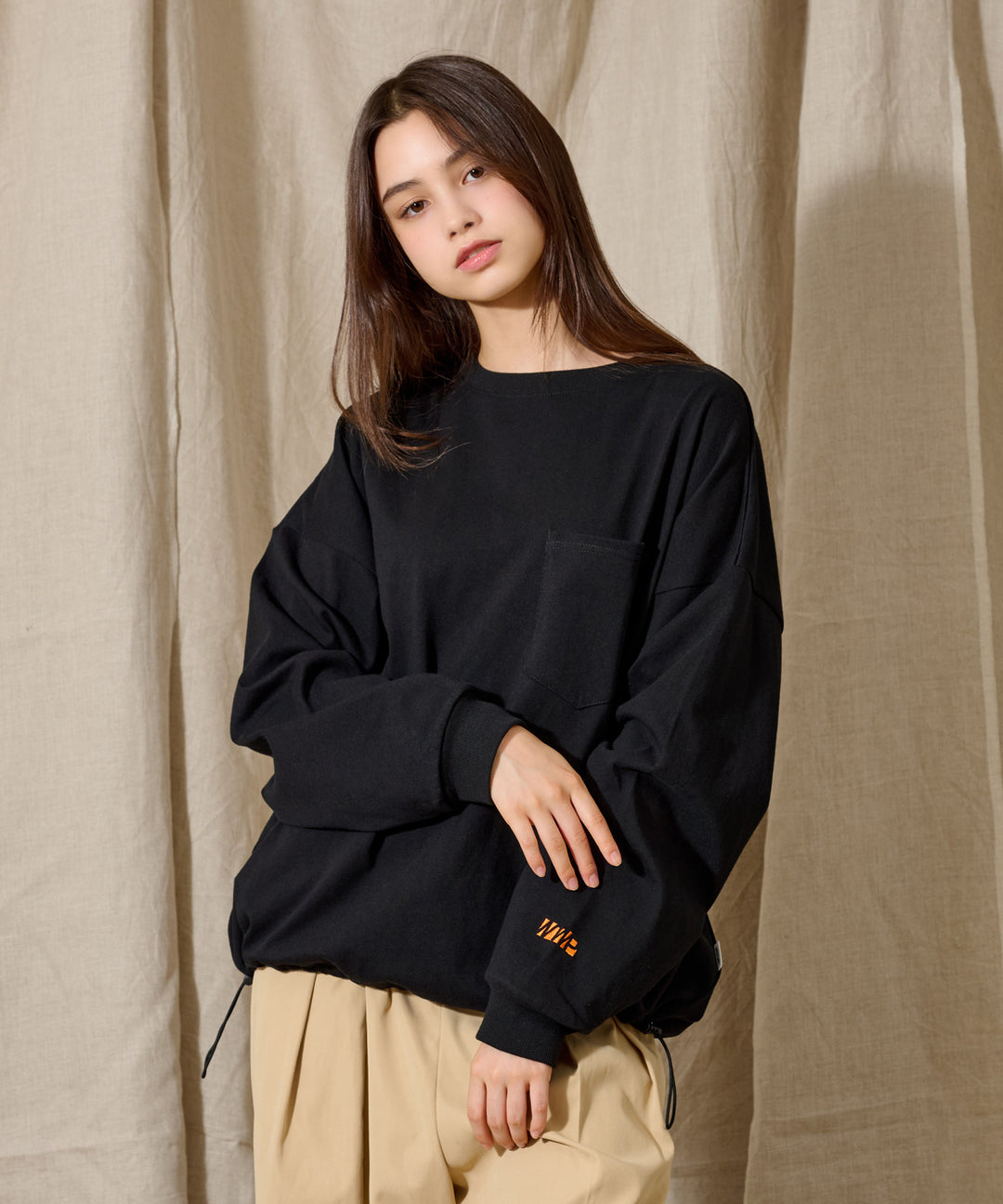 WETTEMPT｜ウィテンプト】OVERSIZED DRAW CORD LONG TEE