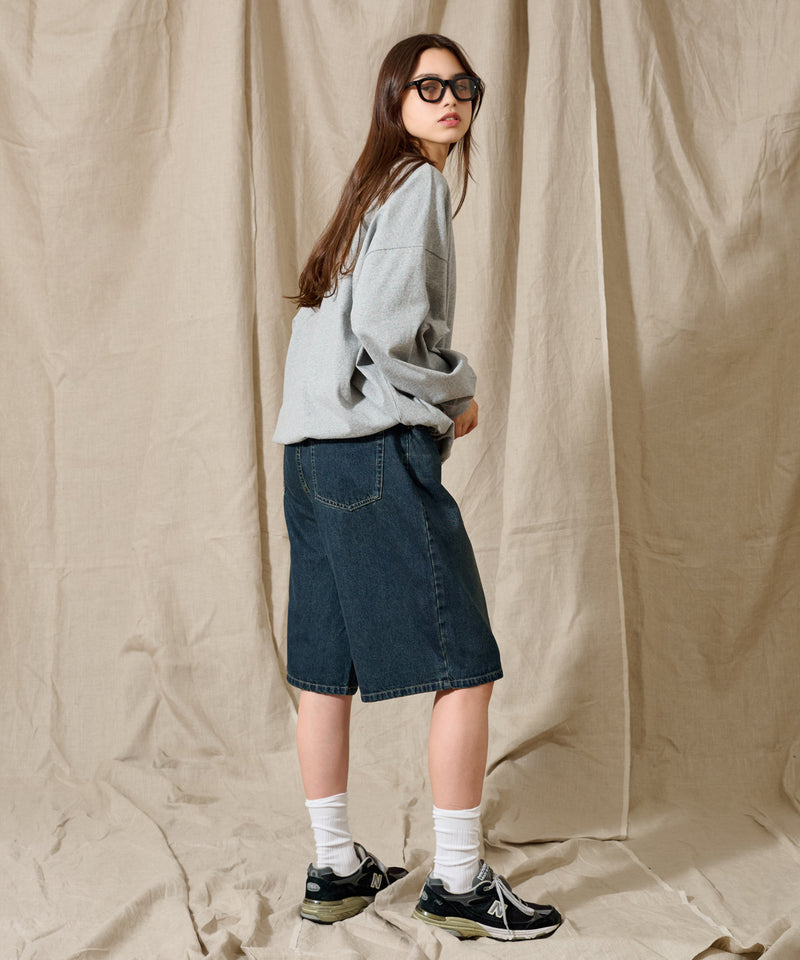 【WETTEMPT｜ウィテンプト】　OVER DYED DENIM HALF PANTS /オーバーダイデニムハーフパンツ