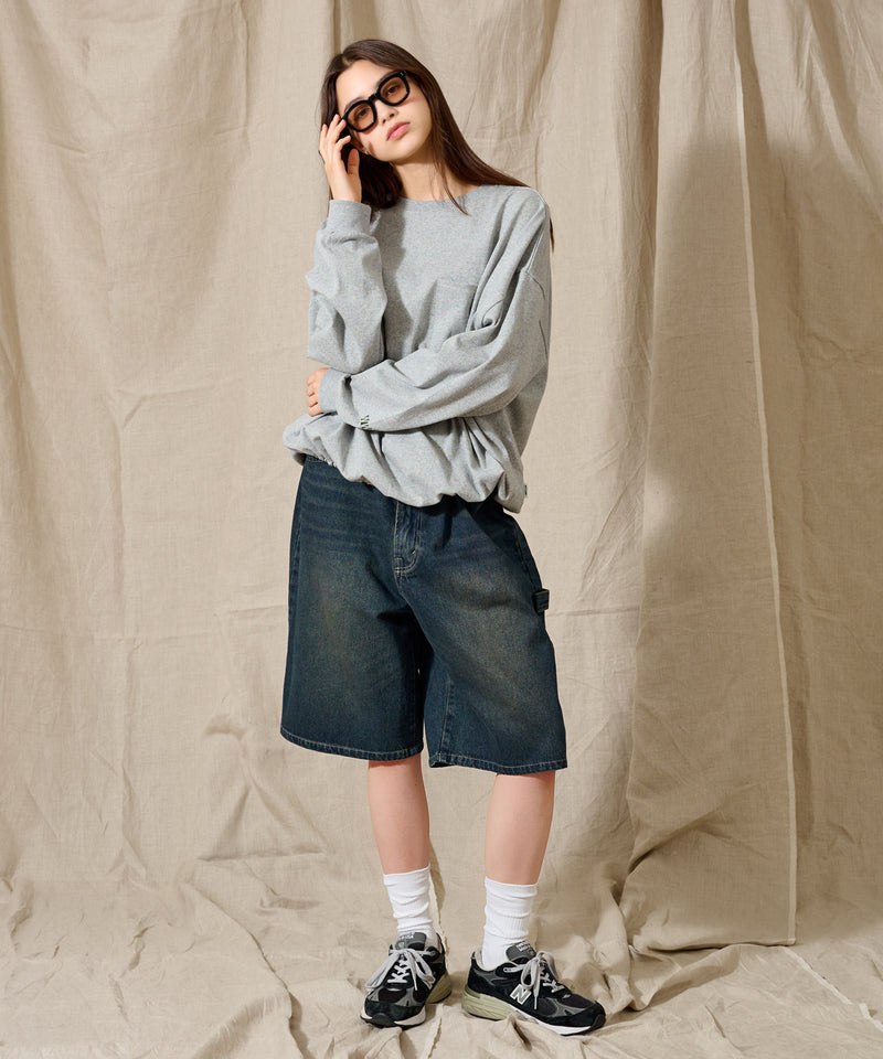 【WETTEMPT｜ウィテンプト】　OVER DYED DENIM HALF PANTS /オーバーダイデニムハーフパンツ