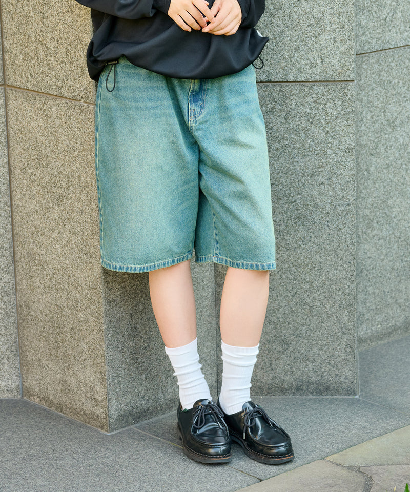 【WETTEMPT｜ウィテンプト】　OVER DYED DENIM HALF PANTS /オーバーダイデニムハーフパンツ