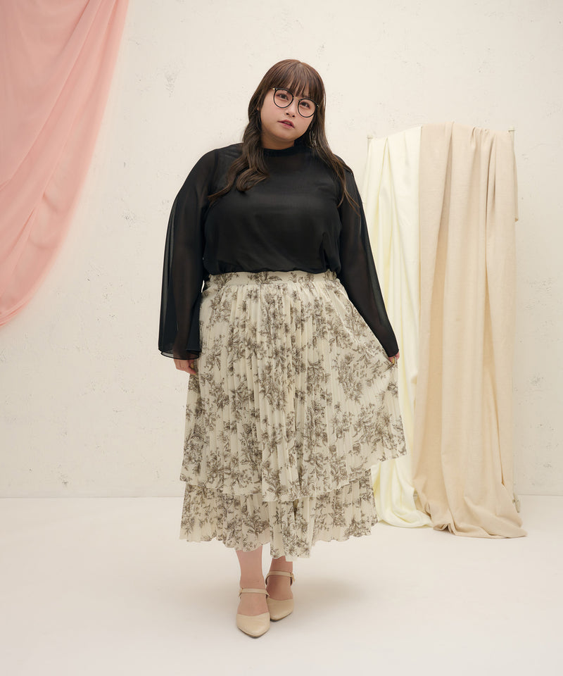 PLEATS TIERED SKIRT/プリーツティアードスカート　