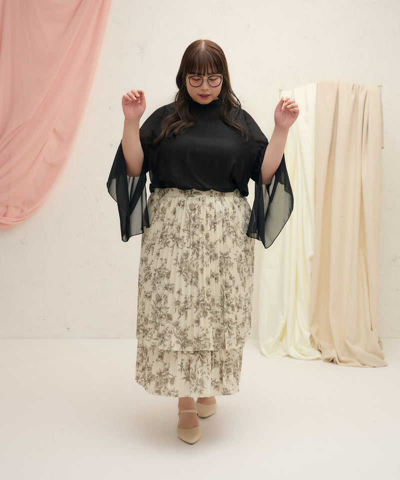 PLEATS TIERED SKIRT/プリーツティアードスカート　