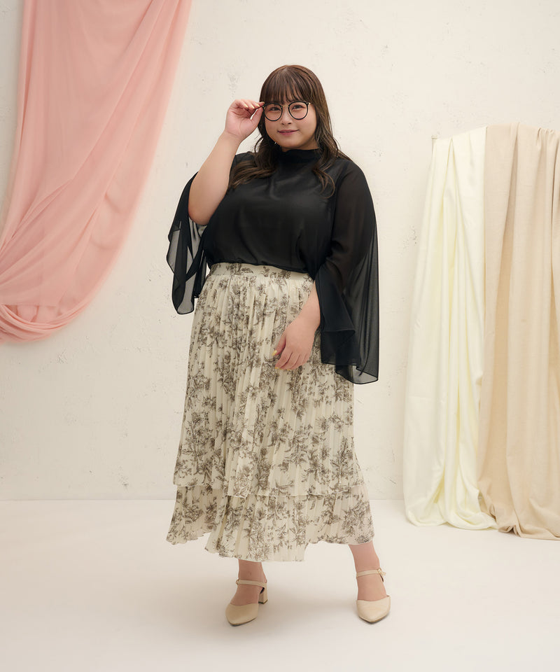 PLEATS TIERED SKIRT/プリーツティアードスカート　