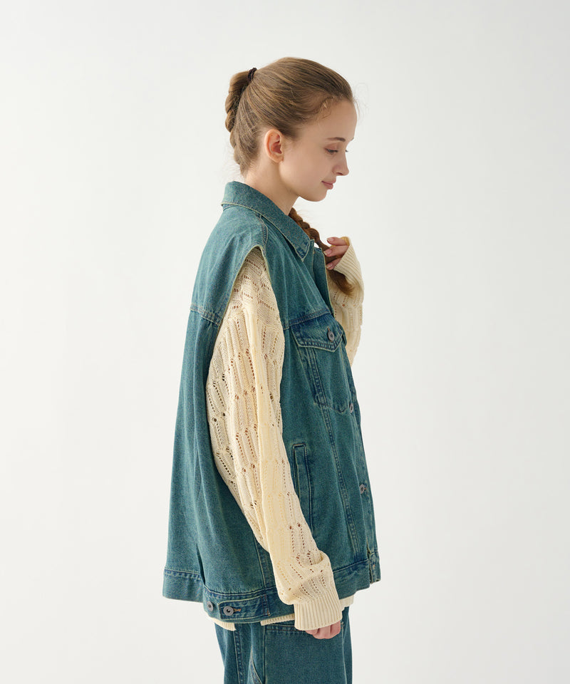 【WETTEMPT】NO SLEEVE DENIM JACKET/ノースリーブデニムジャケット