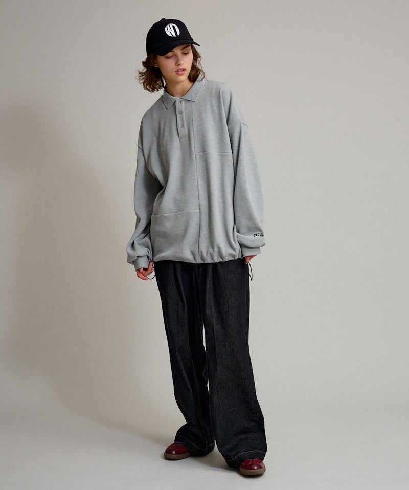 【WETTEMPT｜ウィテンプト】WAFFLE LONG POLO SHIRT / ワッフルロングポロシャツ