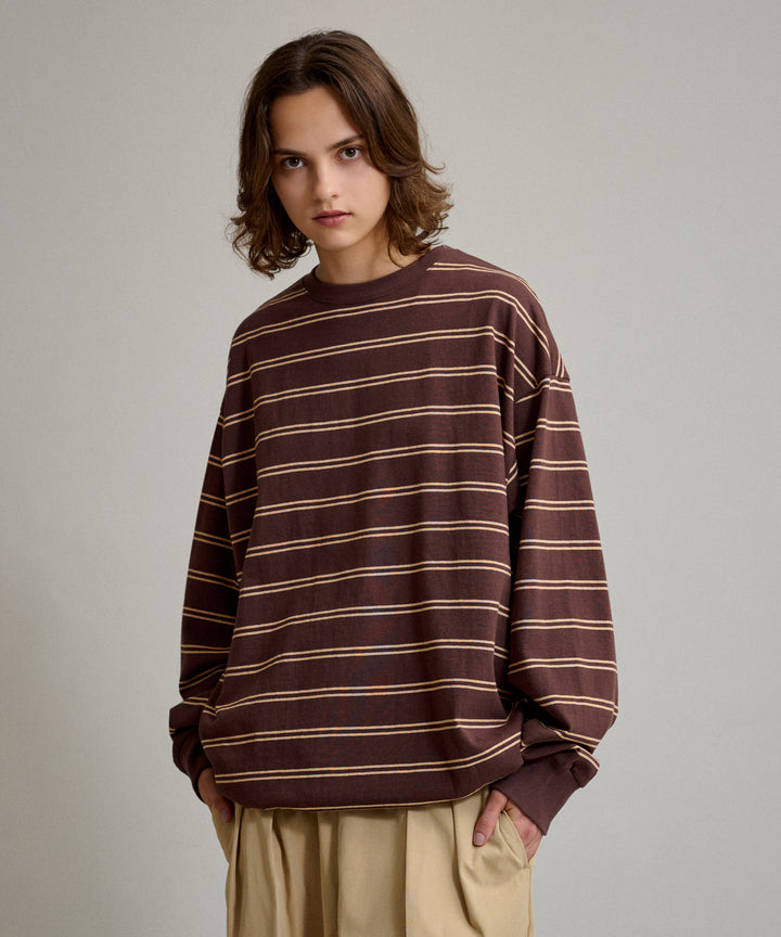 マルチWAYスリットロンT WETTEMPT｜ウィテンプト】DRAW CORD MULTI BORDER LONG TEE