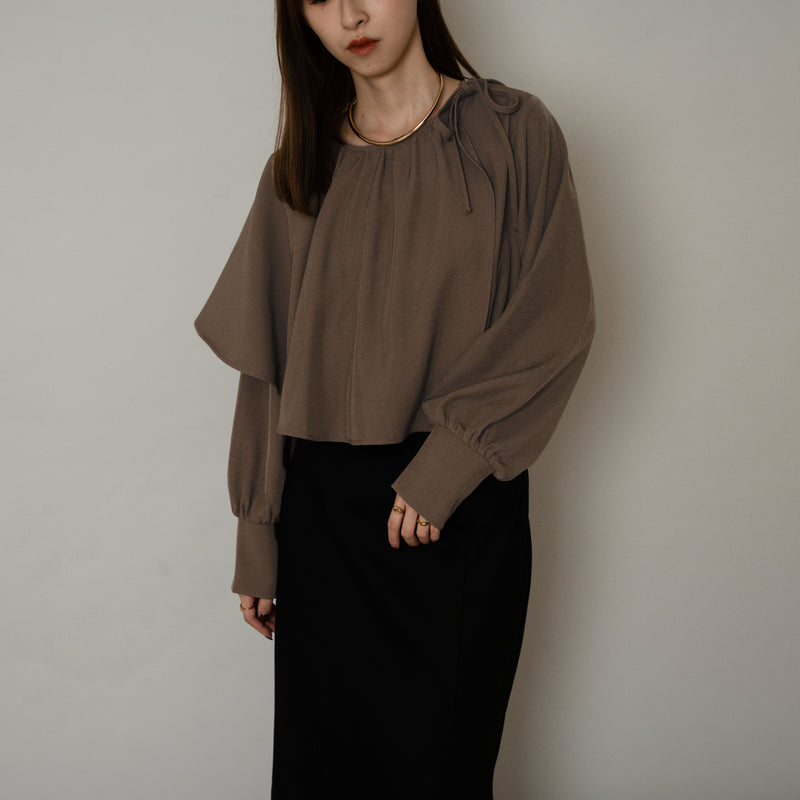 CAPE LAYERED BLOUSE / ケープレイヤードリボンブラウス