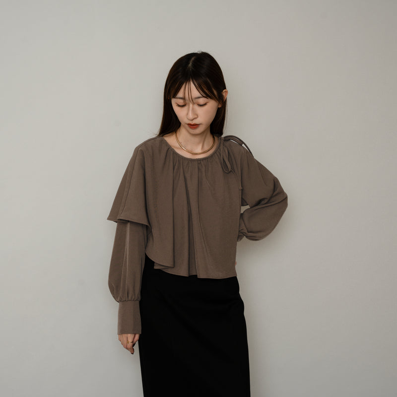 CAPE LAYERED BLOUSE / ケープレイヤードリボンブラウス