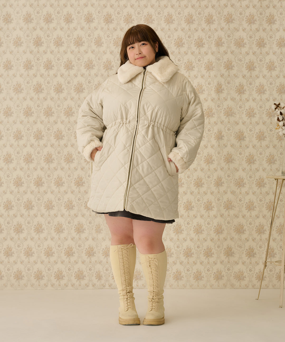 Valentine TIME SALE】FUR COLLAR QUILTING COAT/ファーカラーキルティングコート |  ぽっちゃりさん向けトレンドファッション通販・コーデ | Louiosy公式通販 | ルオシー - favclo.