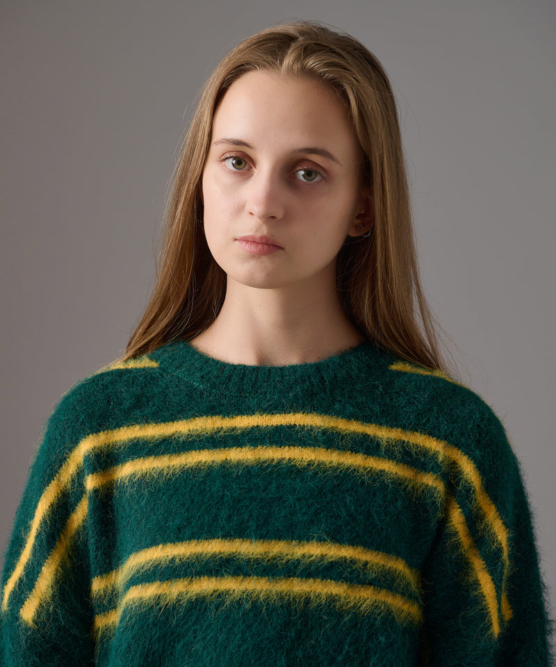 【WETTEMPT】SHAGGY BORDER KNIT / シャギーボーダーニット