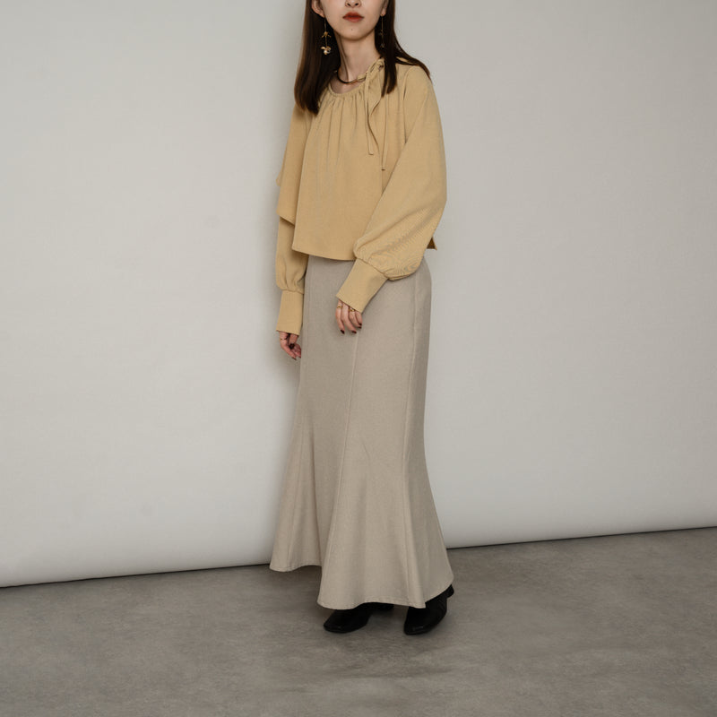 CAPE LAYERED BLOUSE / ケープレイヤードリボンブラウス