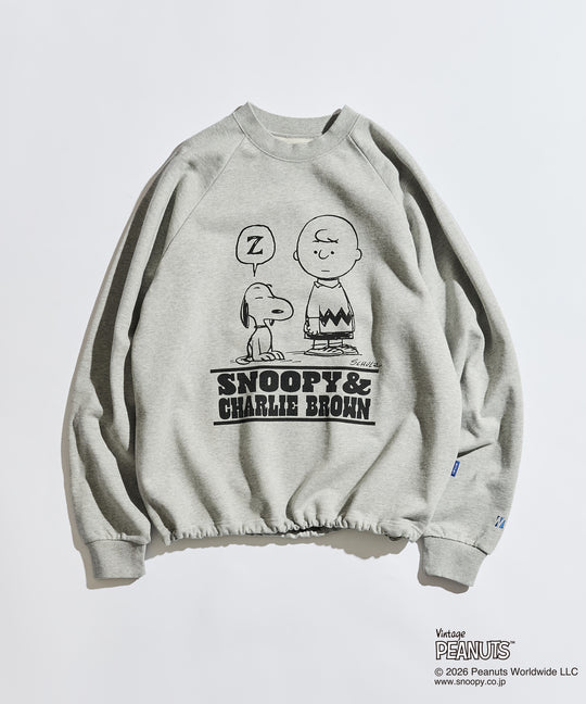 【WETTEMPT｜ウィテンプト】PEANUTS HEAVY WEIGHT DRAW CORD RAGLAN SWEAT / ピーナッツ ヘビーウェイトドローコードラグランスウェット
