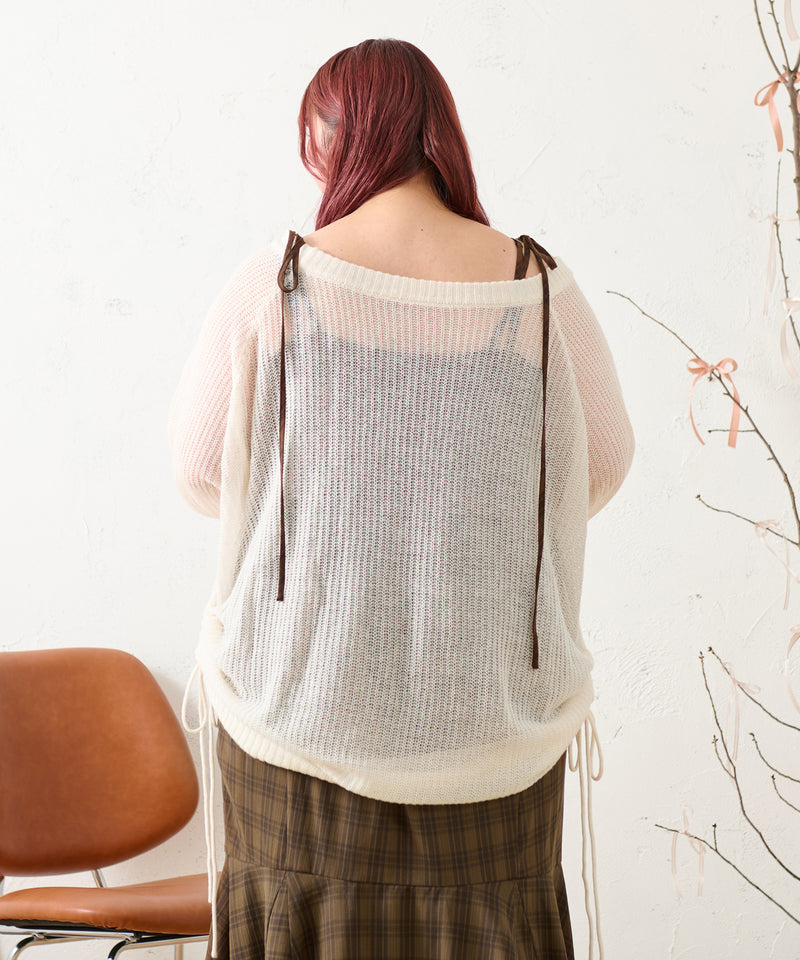 DROST SHEER OVER KNIT/ドロストシアーオーバーニット