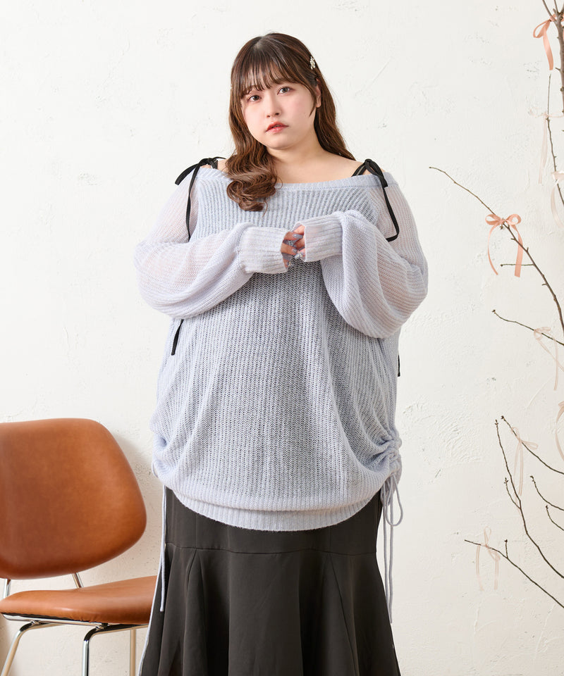 DROST SHEER OVER KNIT/ドロストシアーオーバーニット