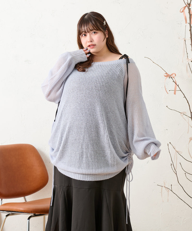 DROST SHEER OVER KNIT/ドロストシアーオーバーニット