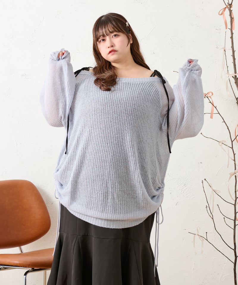 DROST SHEER OVER KNIT/ドロストシアーオーバーニット