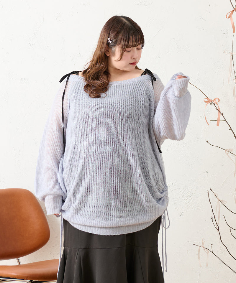 DROST SHEER OVER KNIT/ドロストシアーオーバーニット