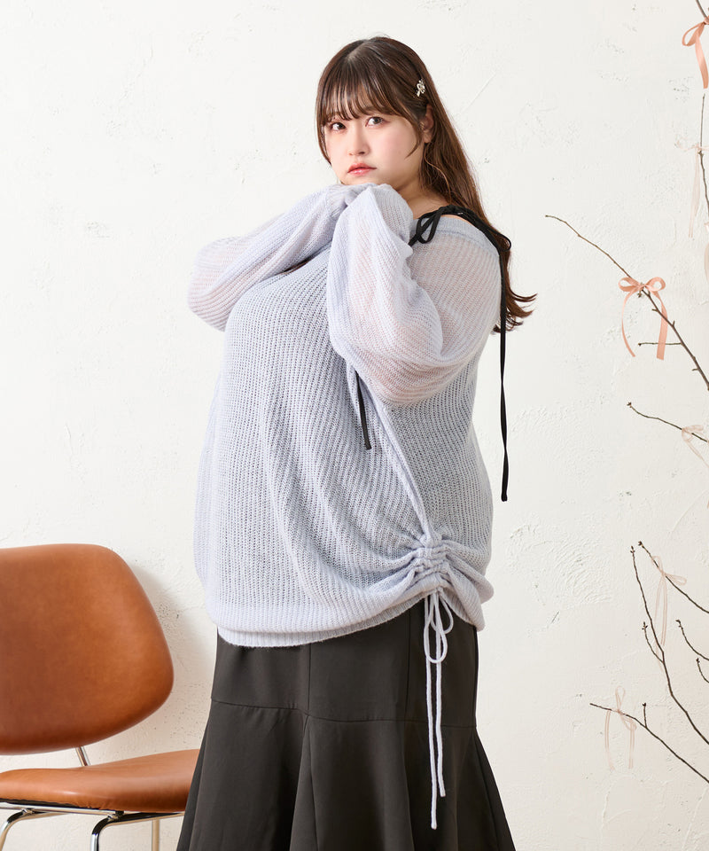 DROST SHEER OVER KNIT/ドロストシアーオーバーニット