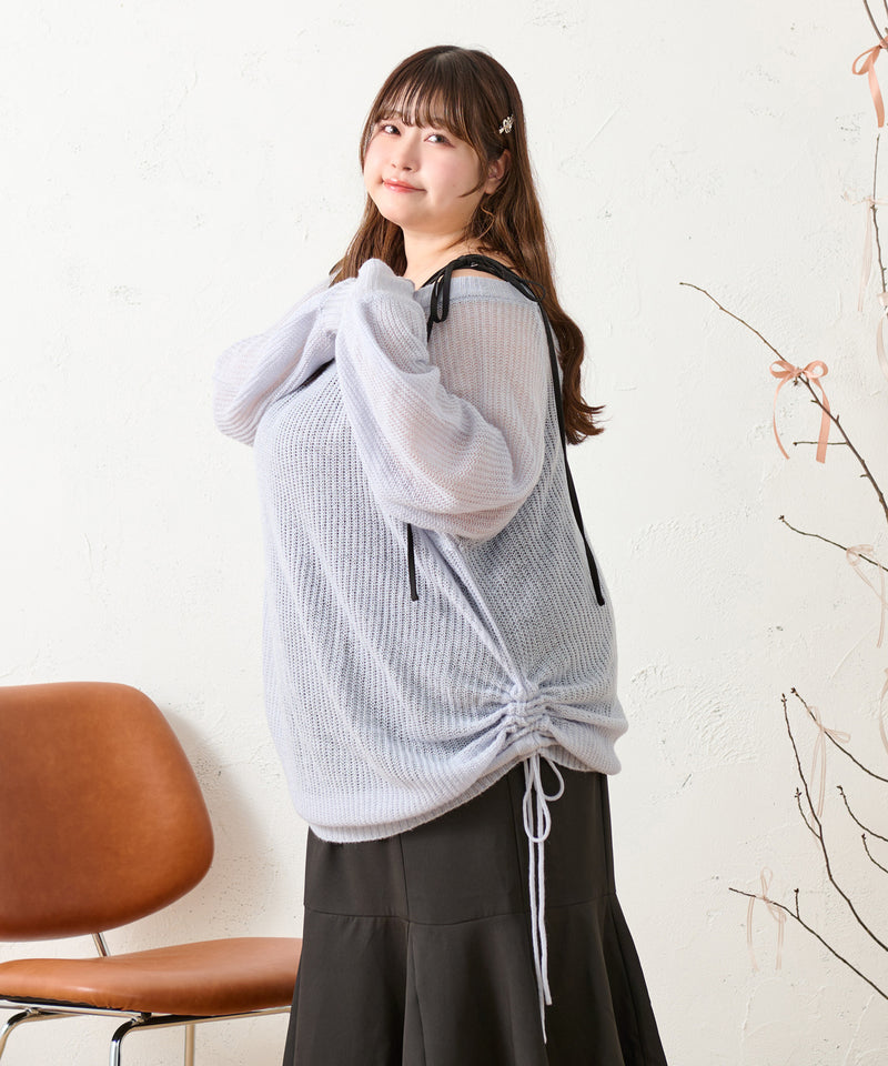 DROST SHEER OVER KNIT/ドロストシアーオーバーニット