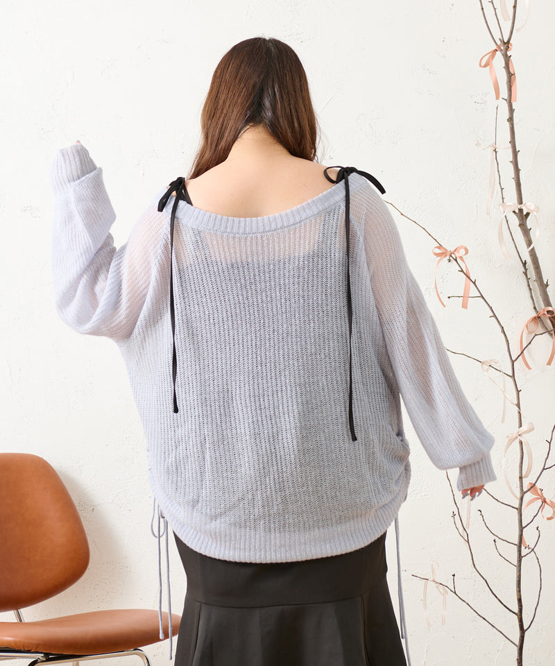 DROST SHEER OVER KNIT/ドロストシアーオーバーニット