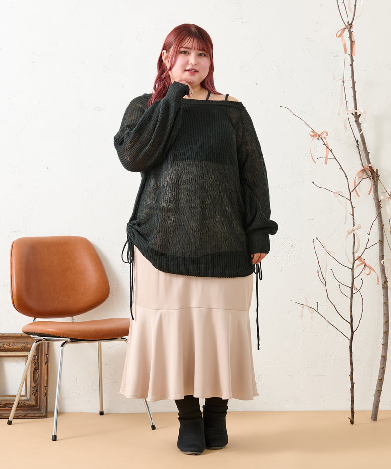 DROST SHEER OVER KNIT/ドロストシアーオーバーニット