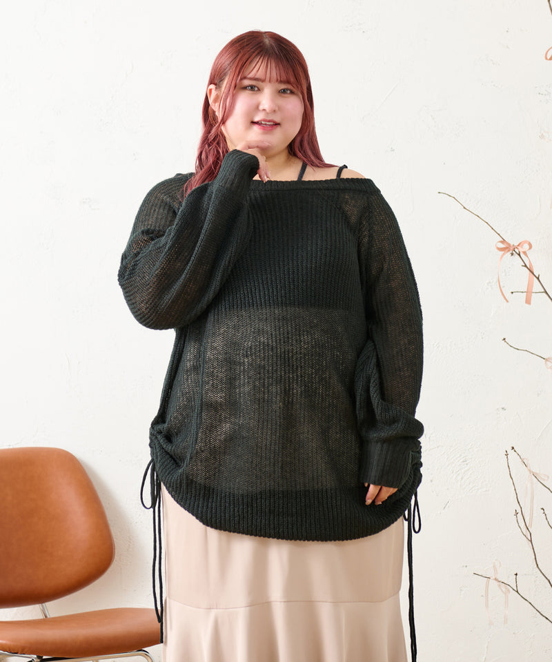 DROST SHEER OVER KNIT/ドロストシアーオーバーニット