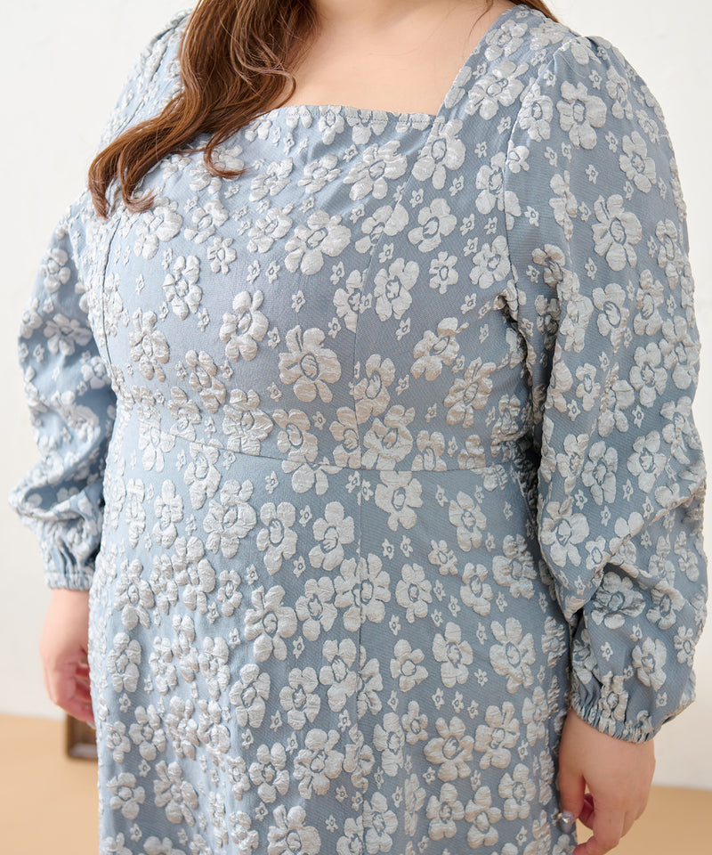 FLOWER JACQUARD ONEPIECE / フラワージャガードワンピース