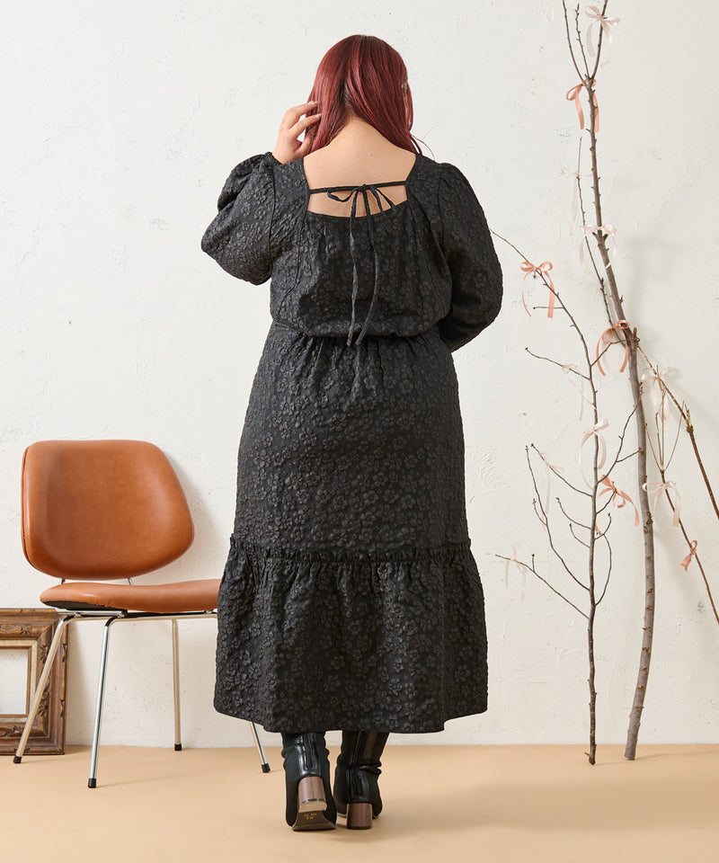 FLOWER JACQUARD ONEPIECE / フラワージャガードワンピース